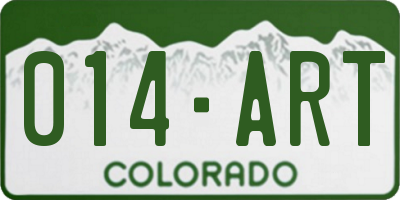CO license plate 014ART