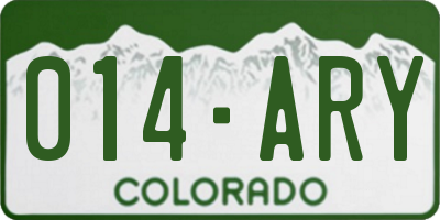 CO license plate 014ARY