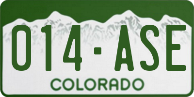 CO license plate 014ASE