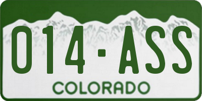 CO license plate 014ASS