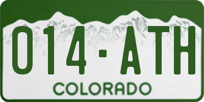 CO license plate 014ATH