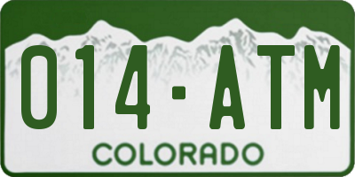 CO license plate 014ATM