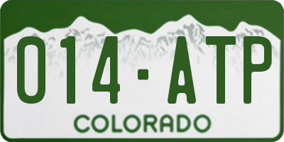 CO license plate 014ATP