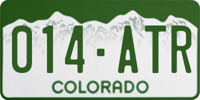CO license plate 014ATR