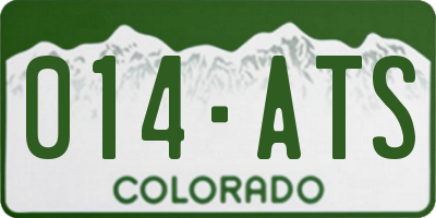 CO license plate 014ATS
