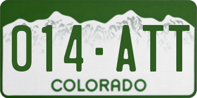 CO license plate 014ATT