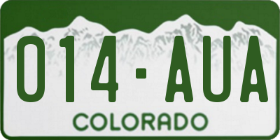 CO license plate 014AUA