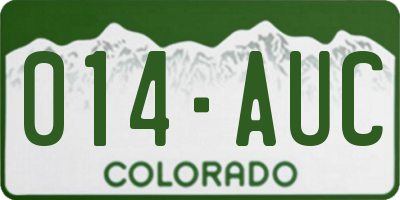 CO license plate 014AUC
