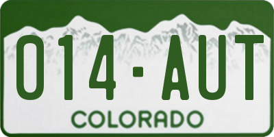 CO license plate 014AUT