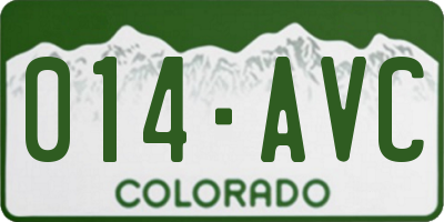 CO license plate 014AVC