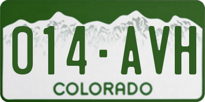 CO license plate 014AVH