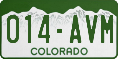 CO license plate 014AVM