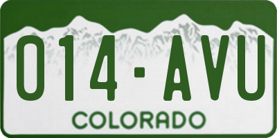 CO license plate 014AVU