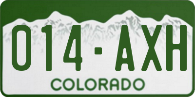CO license plate 014AXH