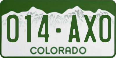 CO license plate 014AXO