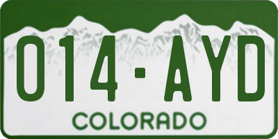 CO license plate 014AYD