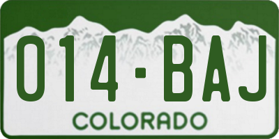 CO license plate 014BAJ