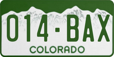 CO license plate 014BAX