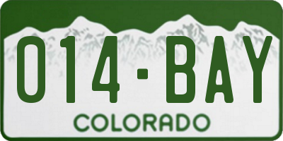 CO license plate 014BAY
