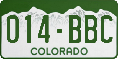 CO license plate 014BBC