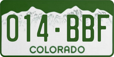 CO license plate 014BBF