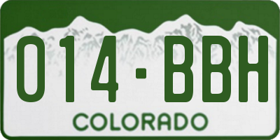 CO license plate 014BBH