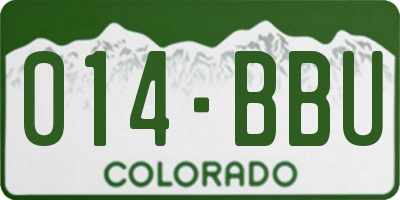 CO license plate 014BBU
