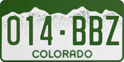 CO license plate 014BBZ