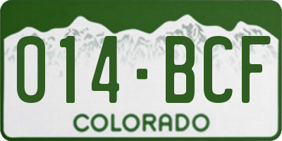 CO license plate 014BCF