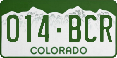 CO license plate 014BCR