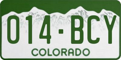 CO license plate 014BCY