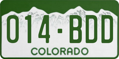 CO license plate 014BDD