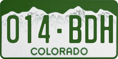 CO license plate 014BDH
