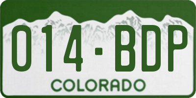 CO license plate 014BDP