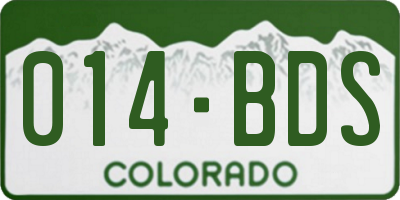 CO license plate 014BDS