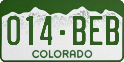 CO license plate 014BEB