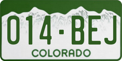 CO license plate 014BEJ