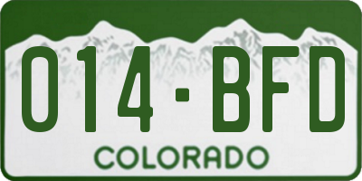 CO license plate 014BFD
