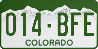 CO license plate 014BFE
