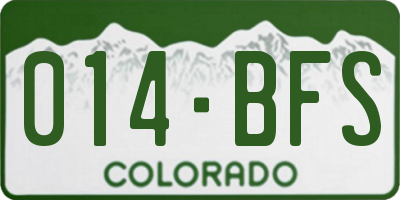 CO license plate 014BFS