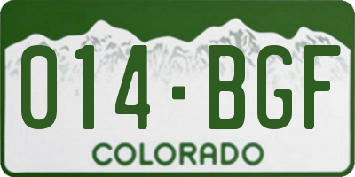 CO license plate 014BGF