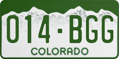 CO license plate 014BGG