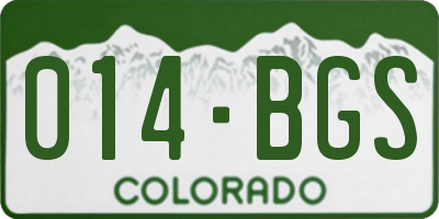 CO license plate 014BGS