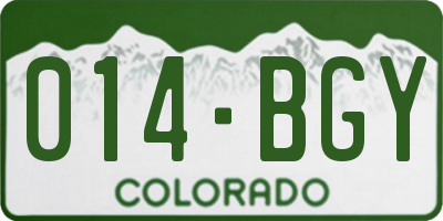 CO license plate 014BGY