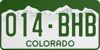 CO license plate 014BHB