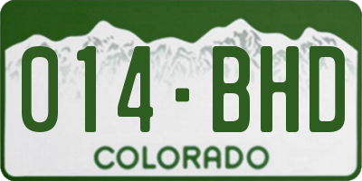 CO license plate 014BHD
