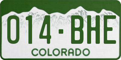 CO license plate 014BHE