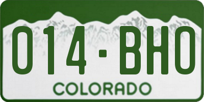 CO license plate 014BHO
