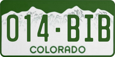 CO license plate 014BIB