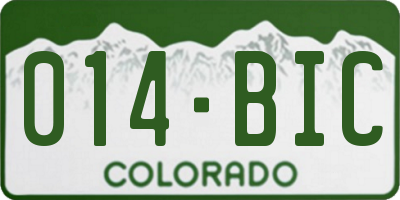 CO license plate 014BIC